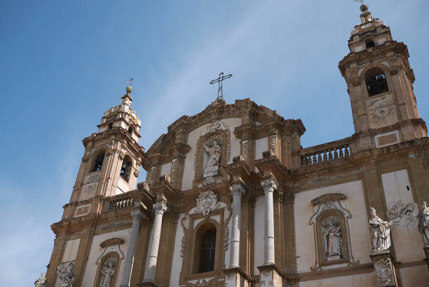 Palermo, Italy Palermo, Italy - September 07, 2018 : View of Church of Saint Dominic piazza san domenico stock pictures, royalty-free photos & images