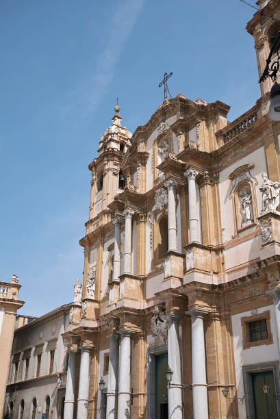 Palermo, Italy Palermo, Italy - September 07, 2018 : View of Church of Saint Dominic piazza san domenico stock pictures, royalty-free photos & images