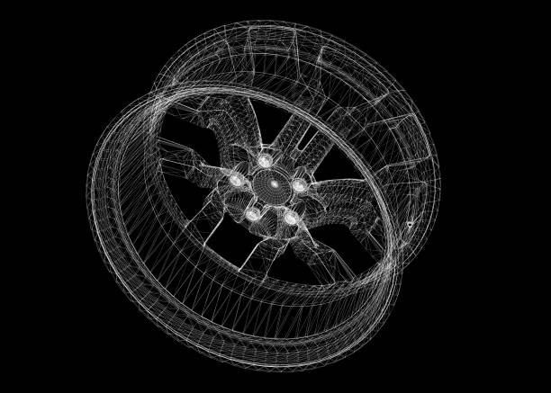 istock Set of car wheels isolated 1058021686
