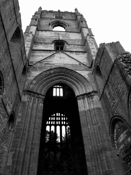 istock an old church ruin in england black and white 1058032254