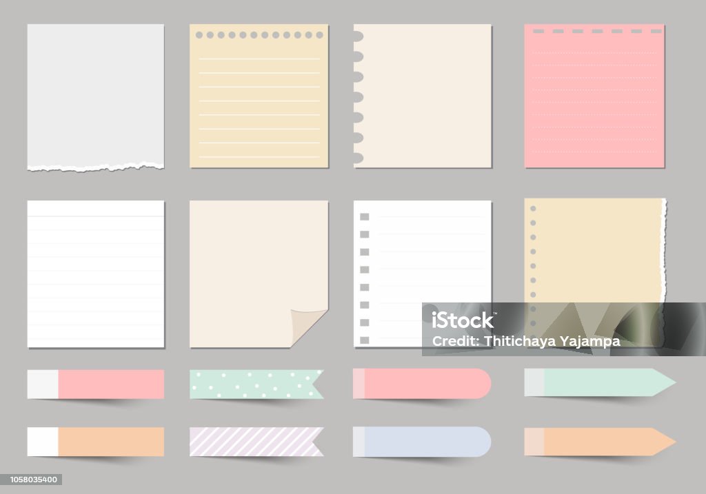 Note Sticker Design Template Design Elements For Notebook Diary Stickers And Other Templatevector ...