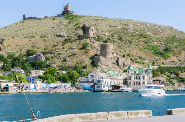 istock Pier and beach in the sea bay 1058036620