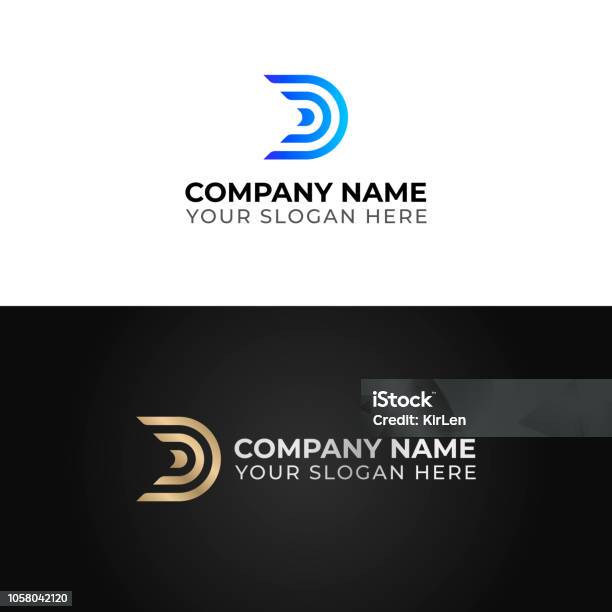 D Letter Logo Template Colorful Vector Design Stock Illustration - Download Image Now - Logo, Letter D, Design