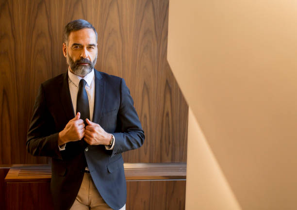 istock Portrait of bearded handsome businessman 1058042244