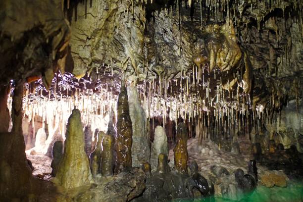 istock a big stalactite is hanging from the rock 1058044782