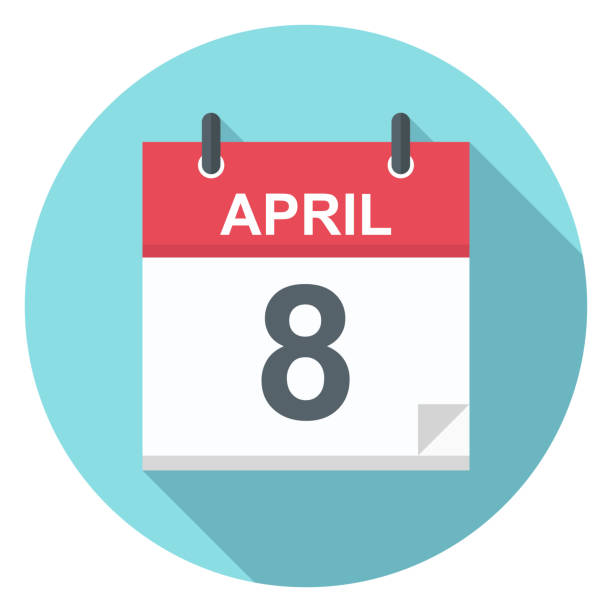 April 8 - Calendar Icon April 8 - Calendar Icon - Vector Illustration 2018 calendar stock illustrations