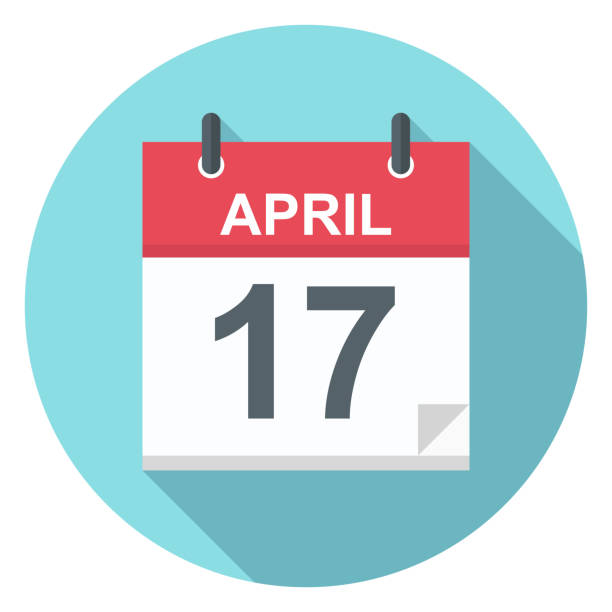 April 17 Calendar Icon Stock Illustration - Download Image Now 