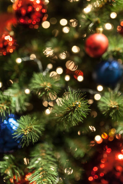 istock Close up of Christmas tree with ornaments 1058056996