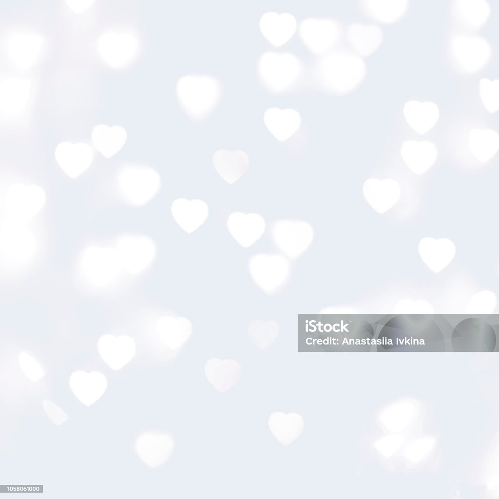 Blurred Unfocussed White Lights in the Shape of Heart White Background Backgrounds Stock Photo