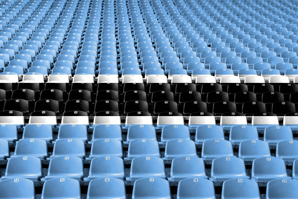 Botswana flag stadium seats. Sports competition concept