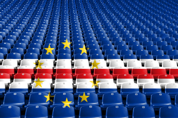 istock Cape Verde flag stadium seats. Sports competition concept. 1058066812