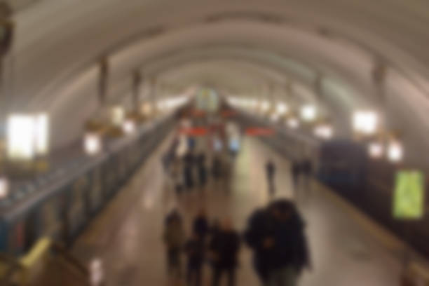 istock Background abstract image of passengers leaving the metro station. 1058074538