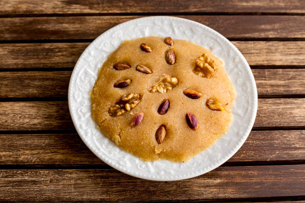 istock Traditional delicious Turkish dessert; irmik helva, halvah 1058085546