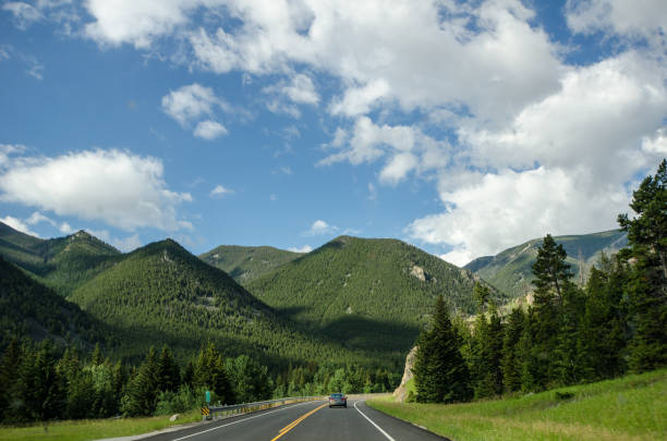 Beartooth Highway Pass in Montana on a sunny summer day.