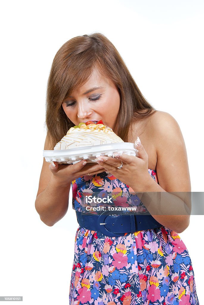 Girl eat cake  Adult Stock Photo