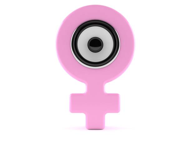 kobiecy symbol płci z głośnikiem dźwiękowym - sex symbol audio zdjęcia i obrazy z banku zdjęć