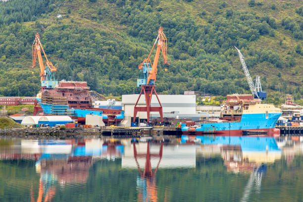istock Modern vessels being built at shipyard 1058128522