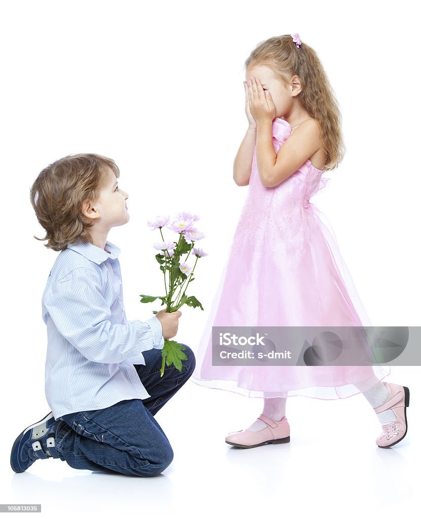 Little Boy And Girl In Love Stock Photo - Download Image Now ...