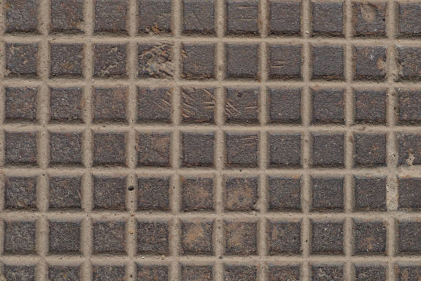 istock Old iron background. metal texture plate with square shape 1058132304