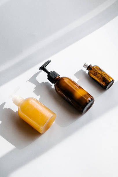 istock Bottles with organic cosmetics overhead 1058133036