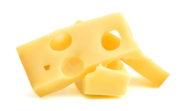 istock piece of cheese isolated on a white background 1058142676