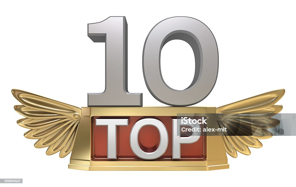 Top 10, goldene Trophäe - Lizenzfrei Auszeichnung Stock-Foto