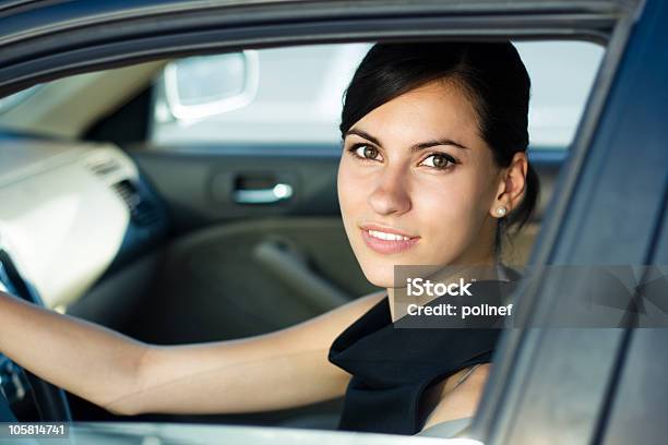 Happy Woman Drives Her Car Stock Photo - Download Image Now - 20-24 Years, Adult, Adults Only