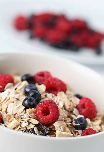 istock Granola with raspberries and blueberries 105815038