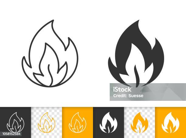 Api Api Api Api Api Api Api Hitam Ikon Vektor Garis Hitam Ilustrasi ...