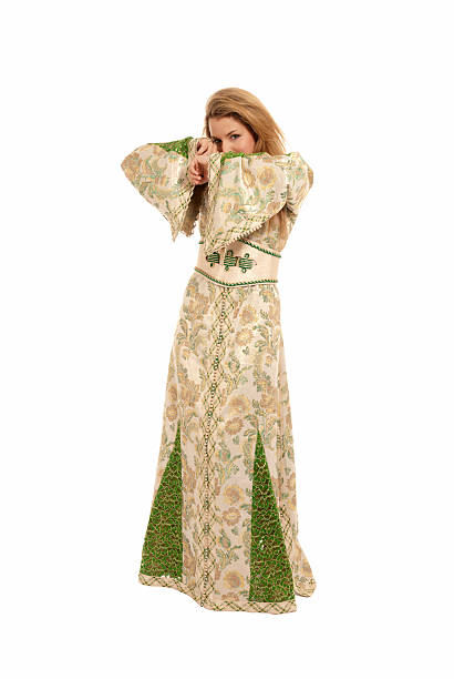 istock Arab young woman hidden face isolated on white background. 105815529