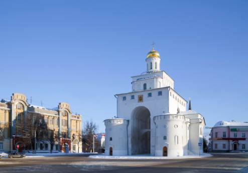 Saint Petersburg, Russia - February 2022: Hermitage pavilion in Catherine park in winter, Tsarskoe Selo (Pushkin)