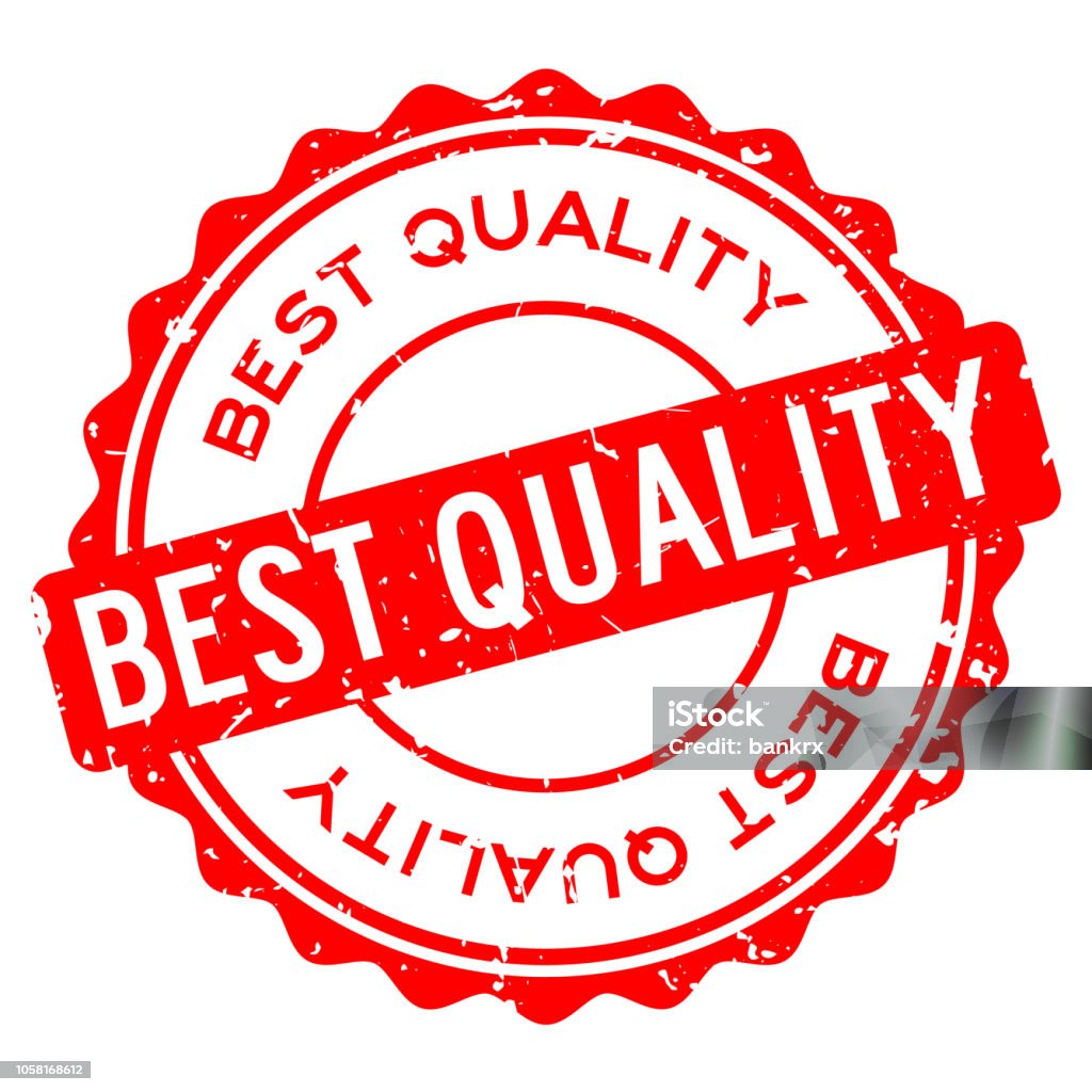 Grunge red best quality word round rubber seal stamp on white background Rubber Stamp stock vector