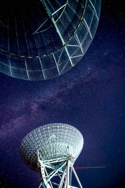 istock Radio telescopes and the Milky Way at night 1058169194