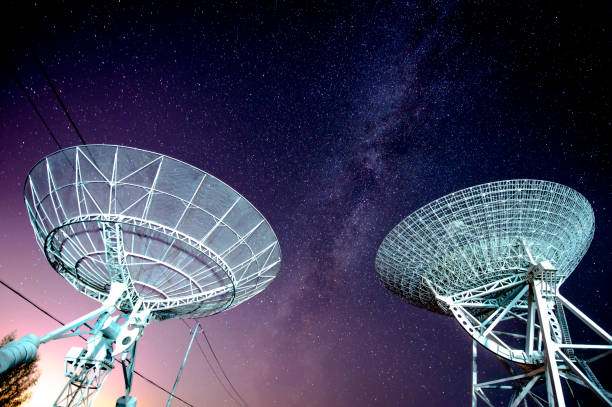 istock Radio telescopes and the Milky Way at night 1058170256