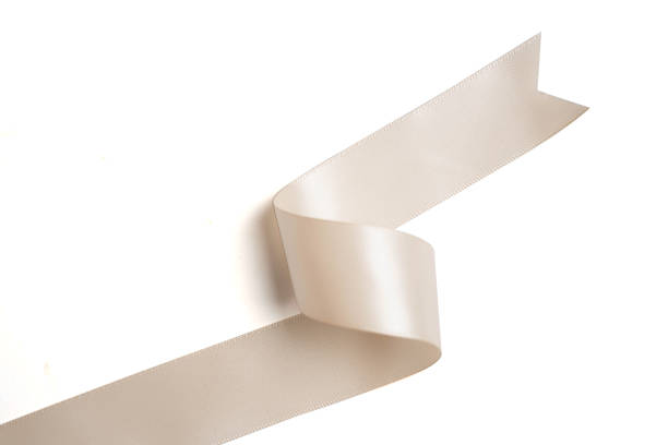 istock cream ribbon in roll on white background 1058170502