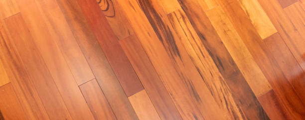 Tiger wood flooring stock photo