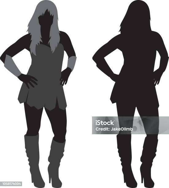 Warrior Woman Silhouette Stock Illustration - Download Image Now - Women, In Silhouette, Boot