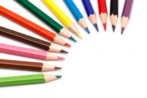 istock Close up color pencils isolated on white 1058174228