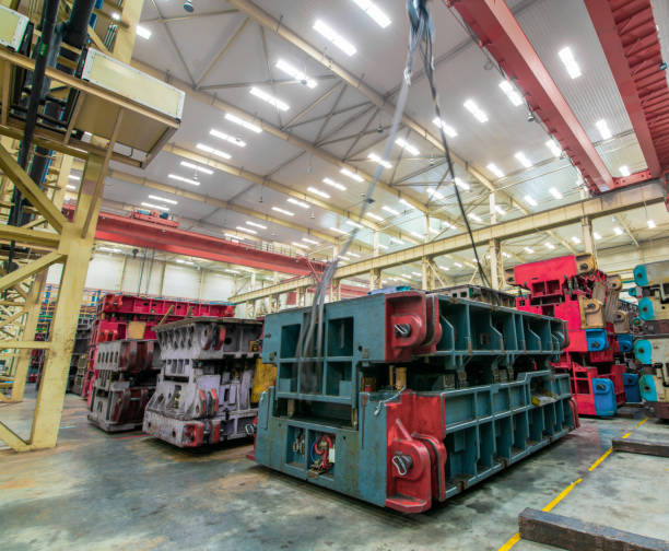 istock Modern car factory, mold and equipment storage warehouse. 1058191710
