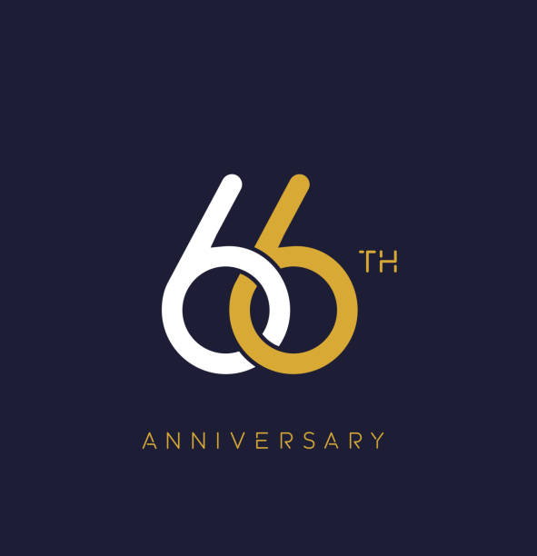 66th anniversary logo.overlapping number with simple monogram color. vector design for greeting card and invitation card. anniversary logo.overlapping number with simple monogram color. vector design for greeting card and invitation card. number 66 stock illustrations