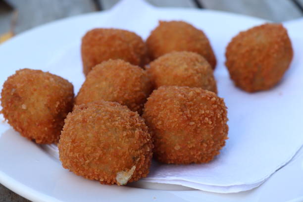 istock Dutch snack: Bitterballen with mustard 1058192800