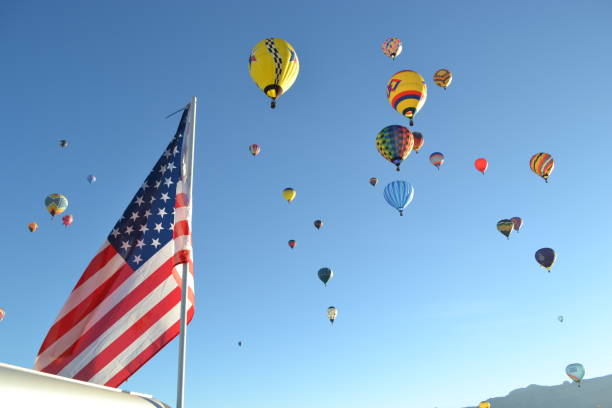 The American Flag and Hot Air Baloons