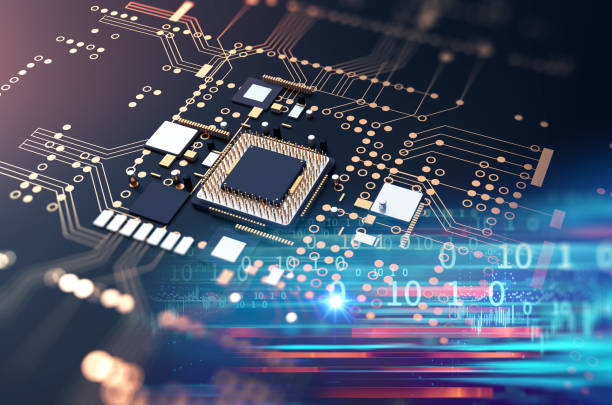 istock 3d rendering  of futuristic blue circuit board 1058199942
