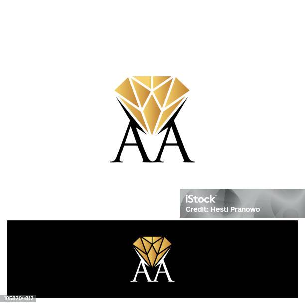 Luxury Aa Letter With Diamond For Your Business Symbol Stock Illustration - Download Image Now