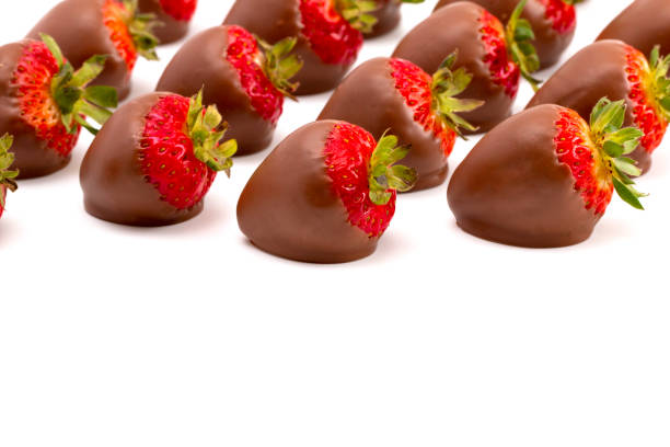 Chocolate Covered Strawberries Isolated on a White Background