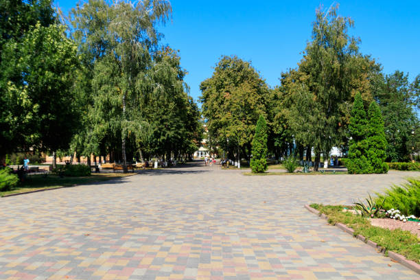 istock Footpath in city park at summer 1058211422