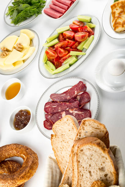istock Travel concept: setup with traditional delicious turkish breakfast 1058218648