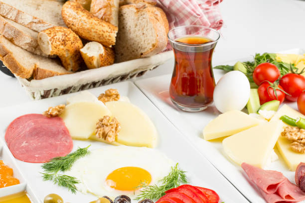 istock Travel concept: setup with traditional delicious turkish breakfast 1058218668