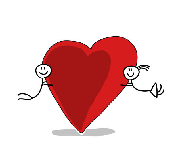 istock Happy Hearts artistic drawing.Valentine's Day, special day use for. 1058222634