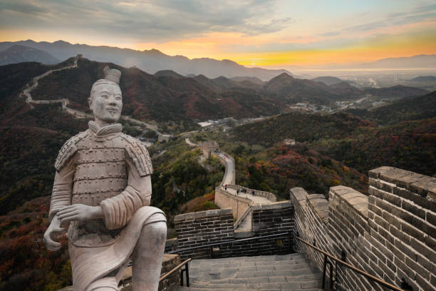 die terrakotta-armee große mauer von china - badaling stock-fotos und bilder